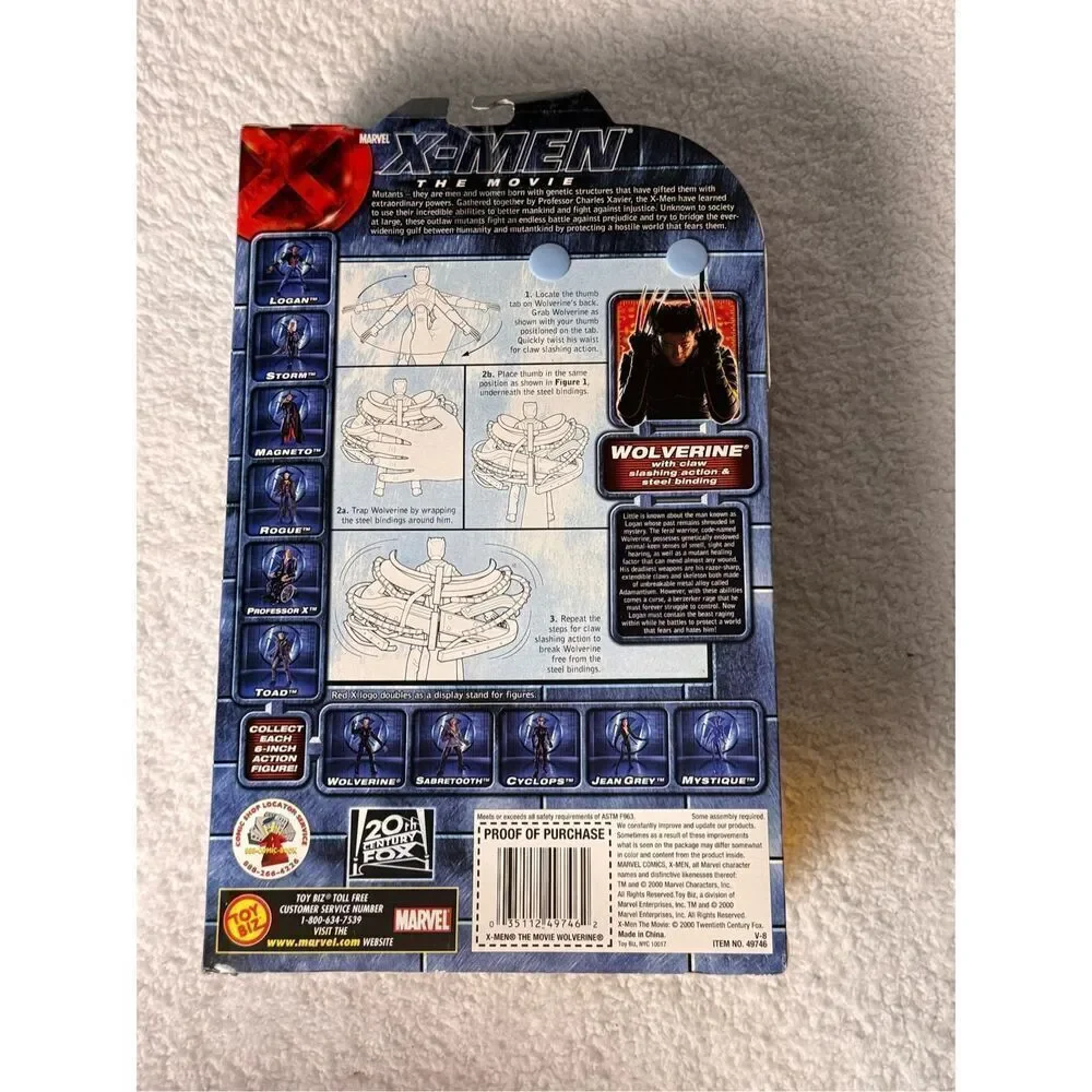 X-Men The Movie Hugh Jackman as Wolverine Action Figure/2000 Toy Biz